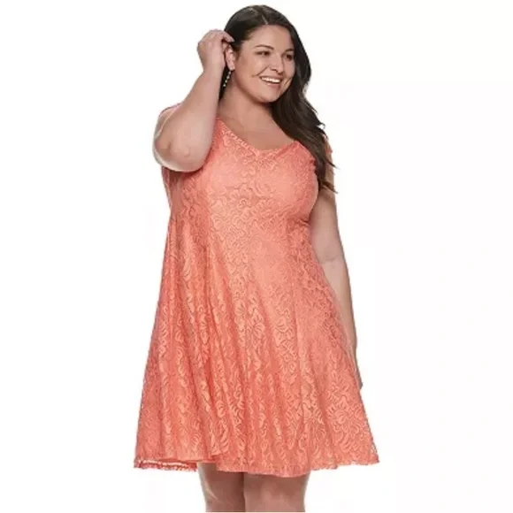 Suite 7 Dresses | Suite 7 14w Lace Fit And Flare Dress Peach Sorbet Is The Colornew With Tags | Color: Red | Size: 14w | Amandazigs's Closet Suite 7 Dresses | Suite 7 14w Lace Fit And Flare Dress Peach Sorbet Is The Colornew With Tags | Color: Red | Size: 14w | Amandazigs's Closet